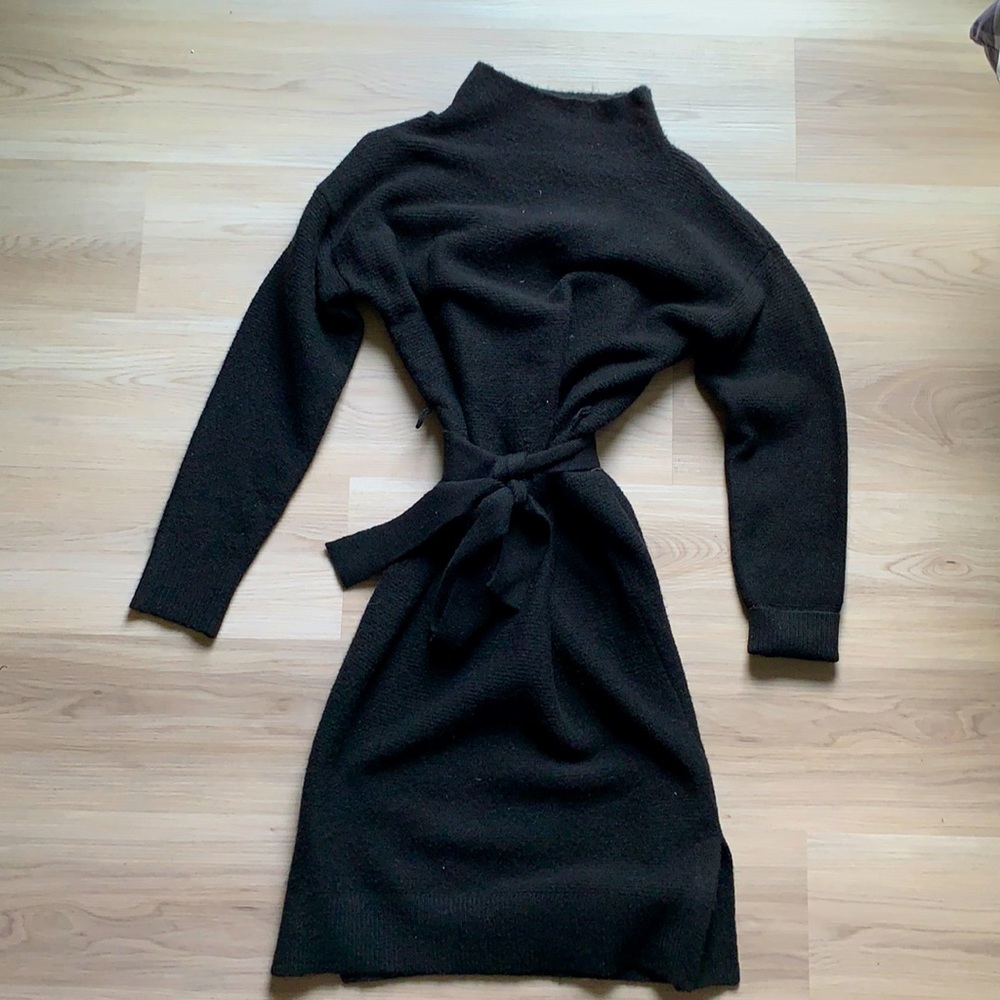 Calf length sweater dress